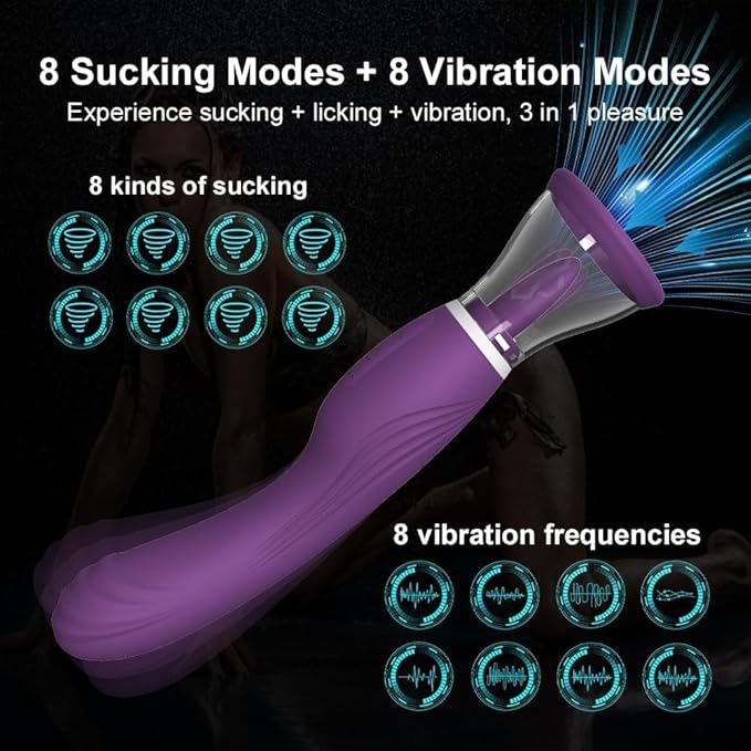 3 In 1 Rechargeable Sex Toy With 8x8 Vibration 3