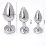 3 Pcs Luxury Stainless Steel Anal Plug Set For Bondage Play 2