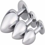 3 Pcs Luxury Stainless Steel Anal Plug Set For Bondage Play 5