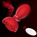 App Remote Control Rotating Anal Plug Silicone Black Red For Adults 14