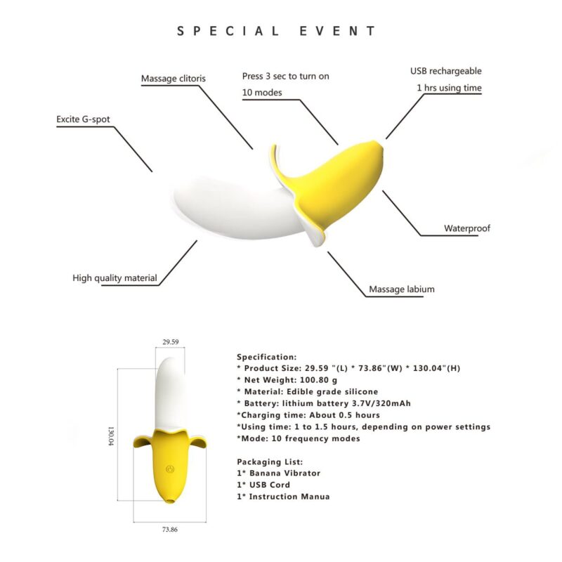 Banana Shaped Strong Vibration Masturbation Stick 4