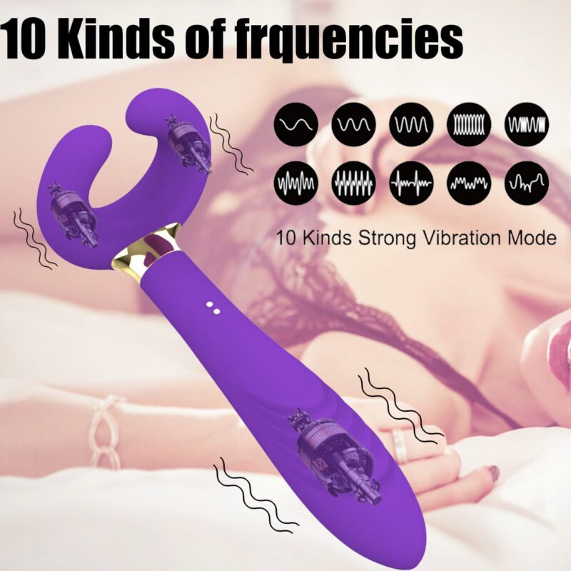 C Shaped Bull Horn Vibrator 10 Freq Mag Recharge Waterproof Adult Intimacy 19