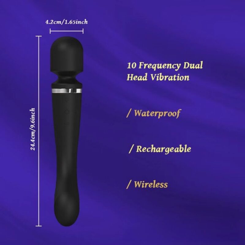 Dual Headed Vibrator 10 Quiet Vibes Abs Med Grade Silicone Luxurious 13