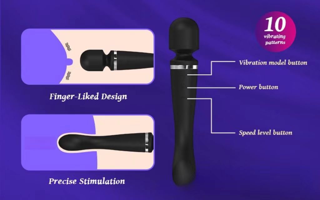 Dual Headed Vibrator 10 Quiet Vibes Abs Med Grade Silicone Luxurious 3