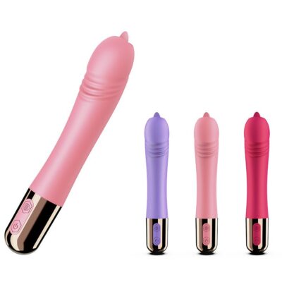 Heated Tongue Licking Vibrating Dildo For Women Adult Pleasure Toy 4