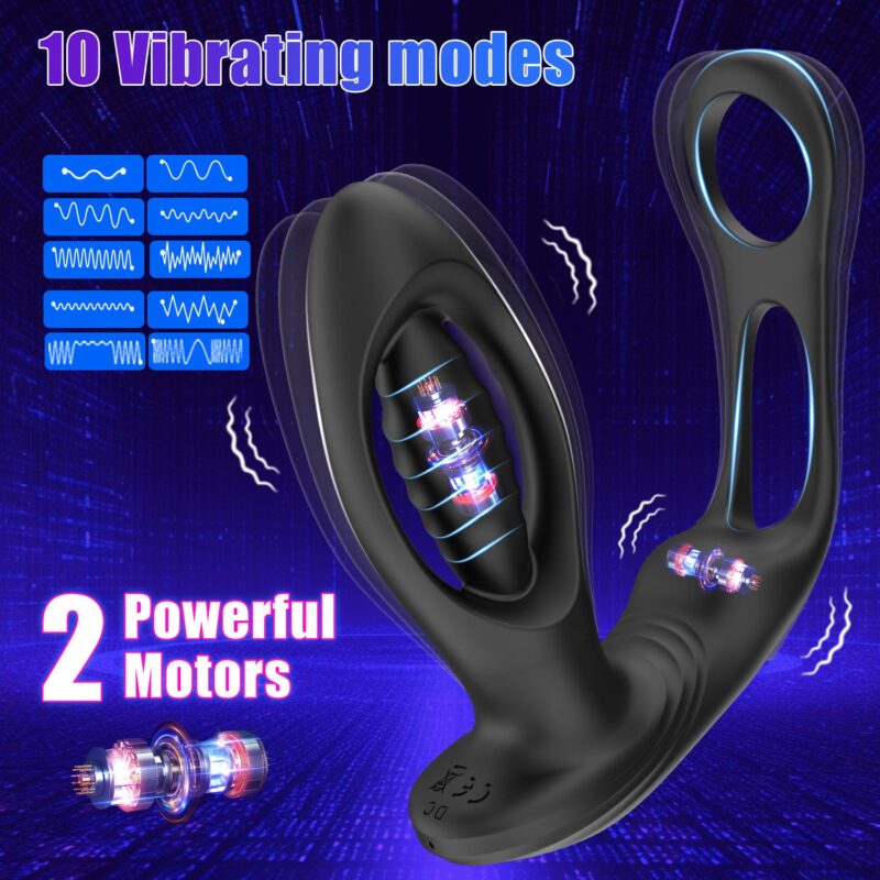 Male Double Ring Prostate Massager With Wireless Remote Control Adult Toy 10