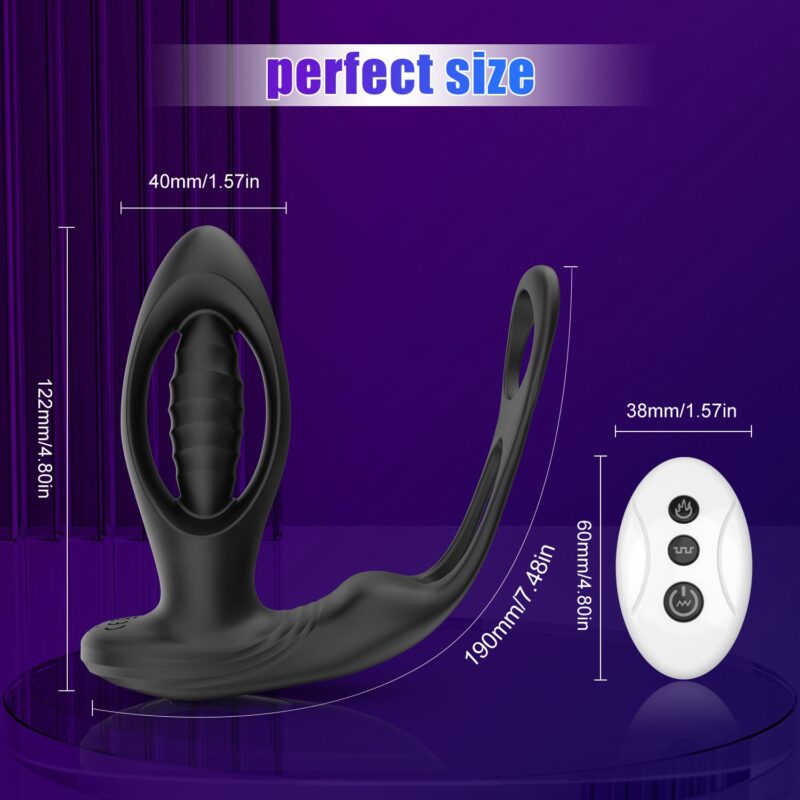 Male Double Ring Prostate Massager With Wireless Remote Control Adult Toy 4