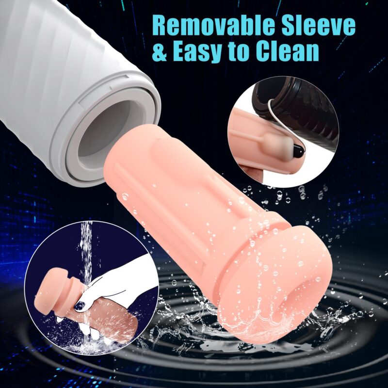 Male Electric Automatic Telescopic Vibrating Suction Masturbator With Phone Video Stand 11