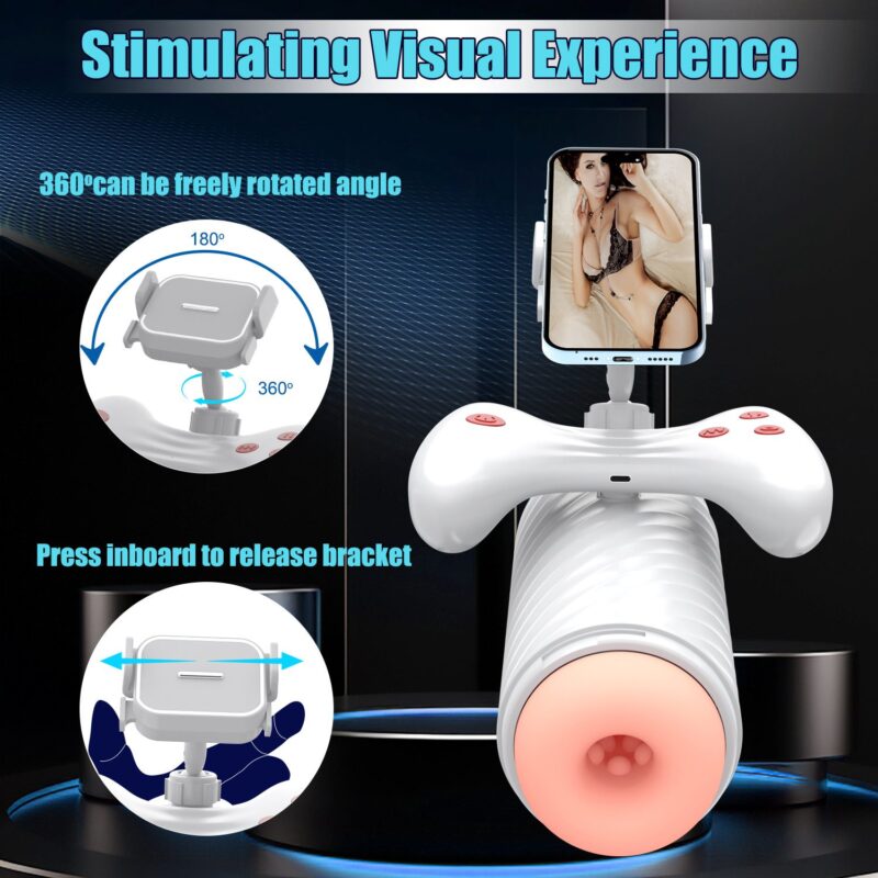 Male Electric Automatic Telescopic Vibrating Suction Masturbator With Phone Video Stand 14