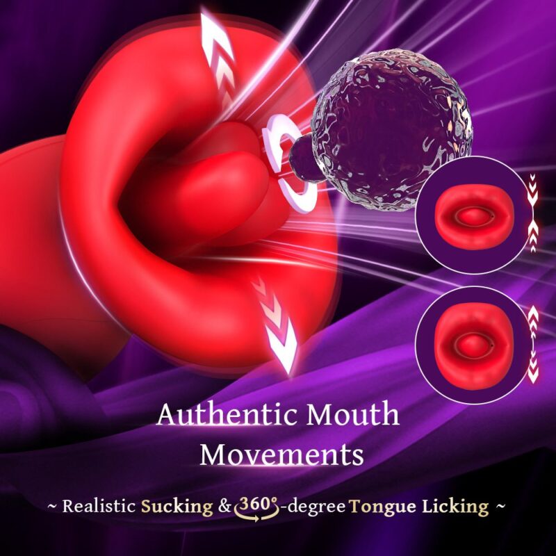 Red Lip Suction Tongue Lick Stim Quiet Custom Vibes Suctions Solo Female Intimacy