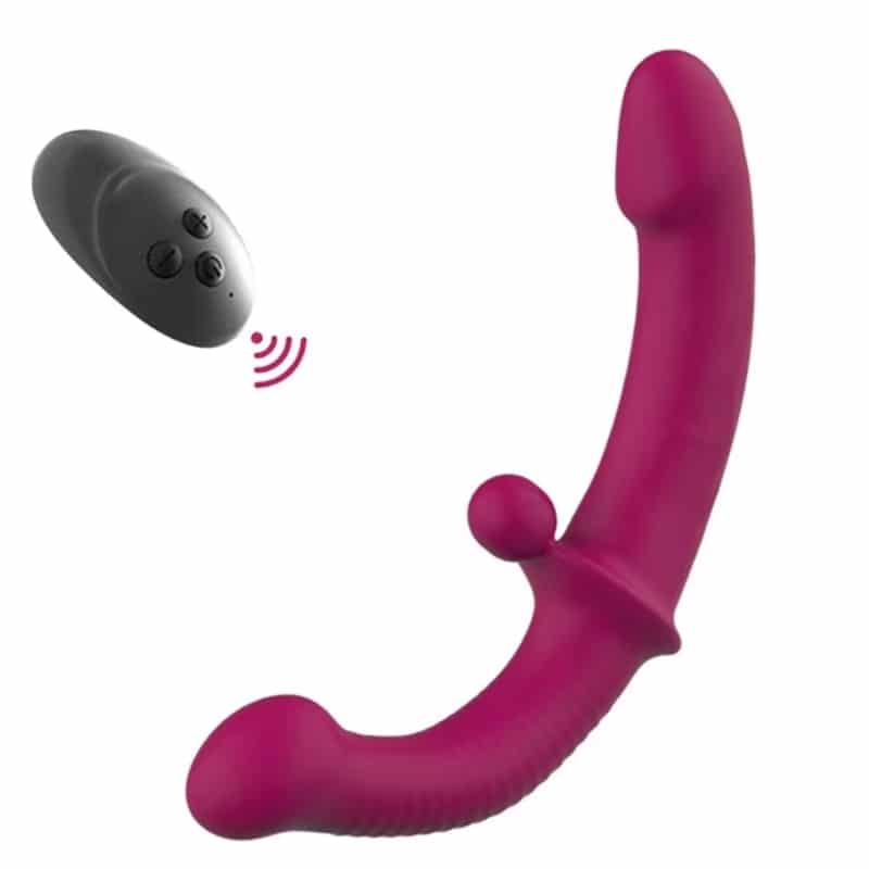 Remote Controlled Double Headed Dildo With Clitoral Stimulation For Adult Play 15