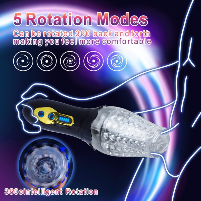 Rotating Glowing Penis Exerciser With Vibration Electric Masturbator 2