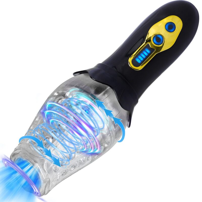 Rotating Glowing Penis Exerciser With Vibration Electric Masturbator 4