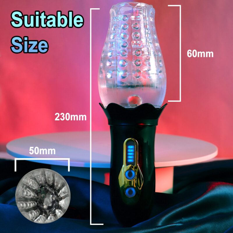 Rotating Glowing Penis Exerciser With Vibration Electric Masturbator