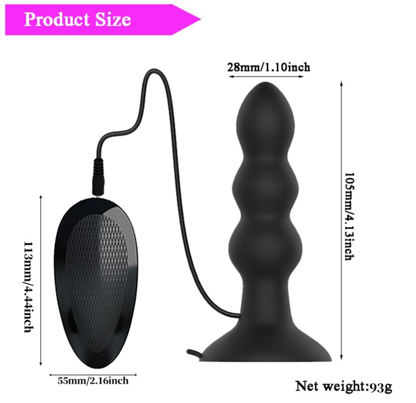 Waterproof 7 Speed Silicone Anal Beads Vibrator With Suction Base 12